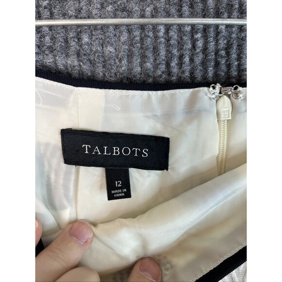 Talbots Womens Textured Polka Dot Skirt Size 12 Lined Office Preppy Business - Picture 6 of 7